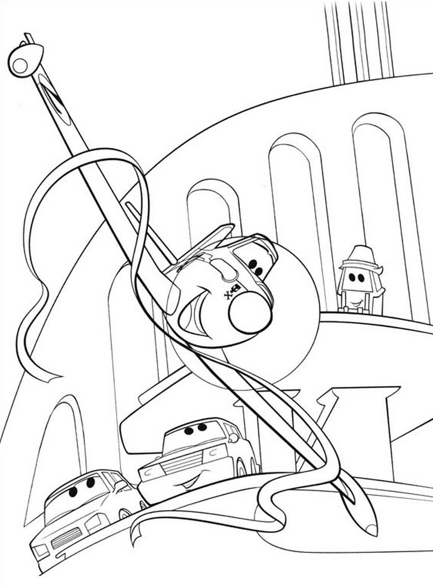 coloriage planes dusty franchit la ligne d arrivee en vainqueur